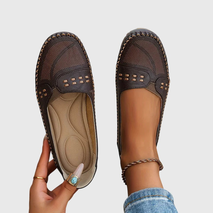 Damen Loafer Lässig Perforiert Bequem