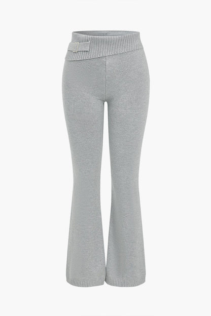 Strick-Set Damen Kapuzenjacke Schlaghose Warm