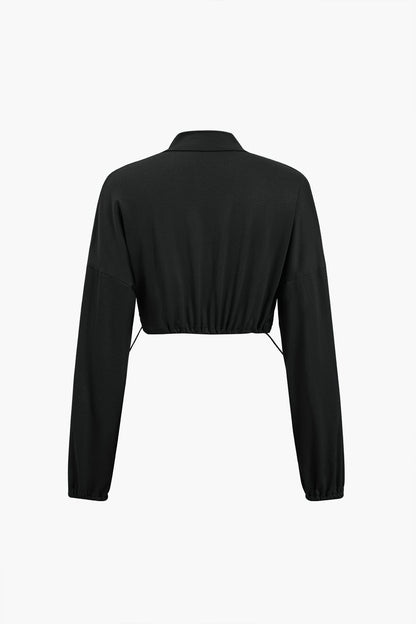 Sportliches Damen-Zweiteiler-Set Cropped-Jacke Leggings