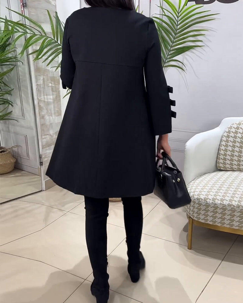 Damen Langärmlig Kleid mit Fransen und Coolem Design