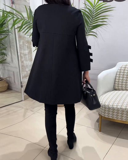 Damen Langärmlig Kleid mit Fransen und Coolem Design