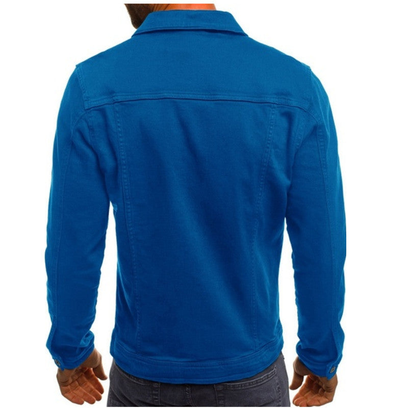 Herren Slim Fit Denimjacke Lässig Jeans Blau - Norvielle