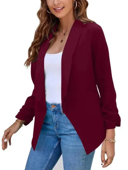 Damen Slimfit Blazer V-Ausschnitt Modern