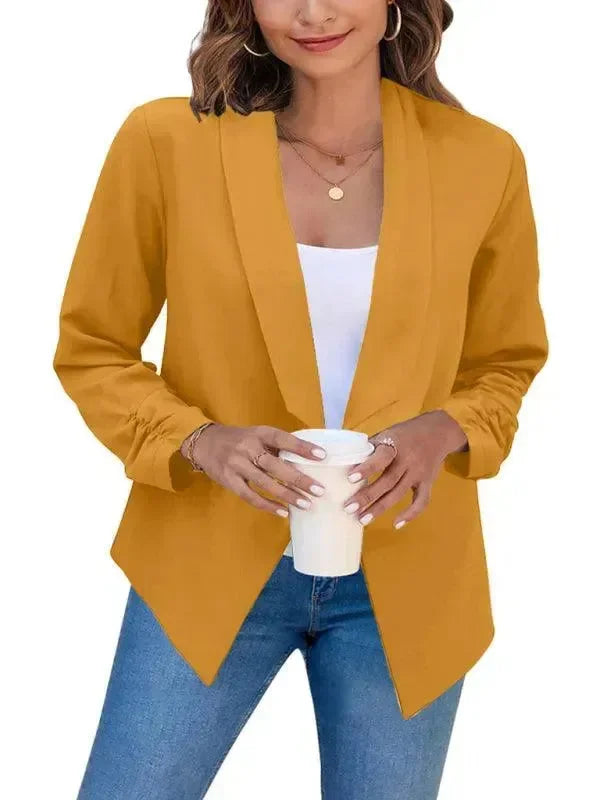 Damen Slimfit Blazer V-Ausschnitt Modern