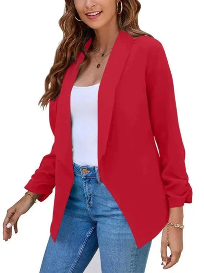 Damen Slimfit Blazer V-Ausschnitt Modern