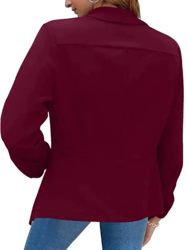 Damen Slimfit Blazer V-Ausschnitt Modern