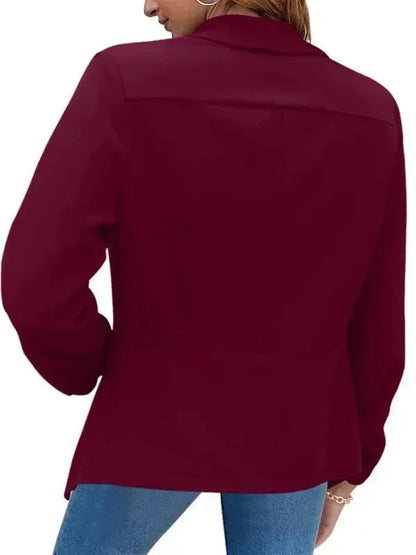 Damen Slimfit Blazer V-Ausschnitt Modern