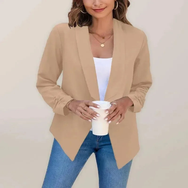 Damen Slimfit Blazer V-Ausschnitt Modern