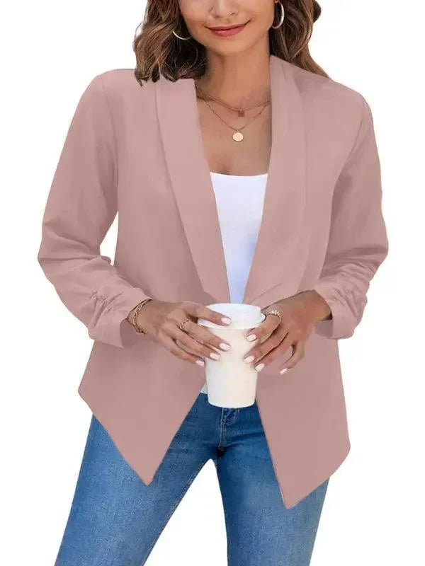 Damen Slimfit Blazer V-Ausschnitt Modern
