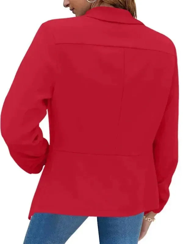 Damen Slimfit Blazer V-Ausschnitt Modern