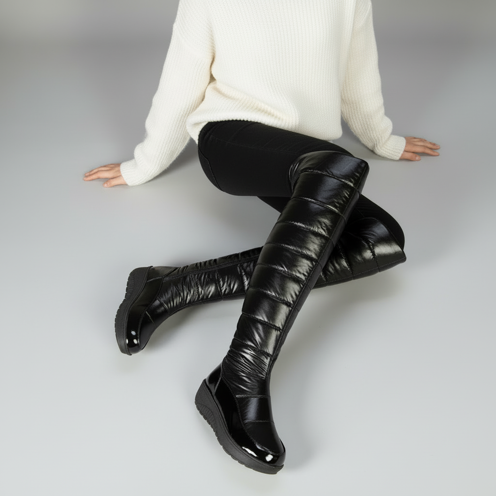 Damen Overknee Stiefel Gefüttert Warm