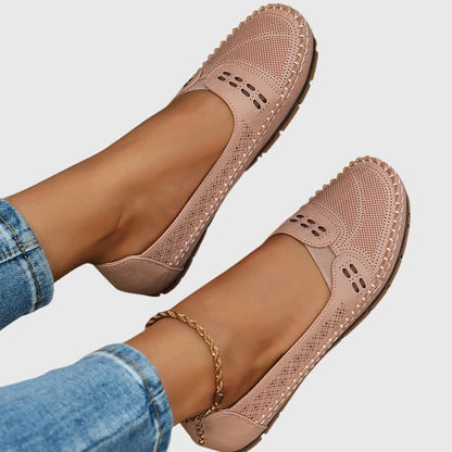 Damen Loafer Lässig Perforiert Bequem