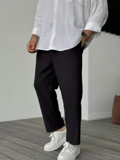 Herren Hose Moderne Rippstruktur Stretch