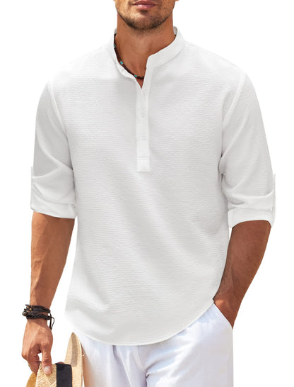 Herren Longsleeve Vielseitig Alltags- und Strandhemd