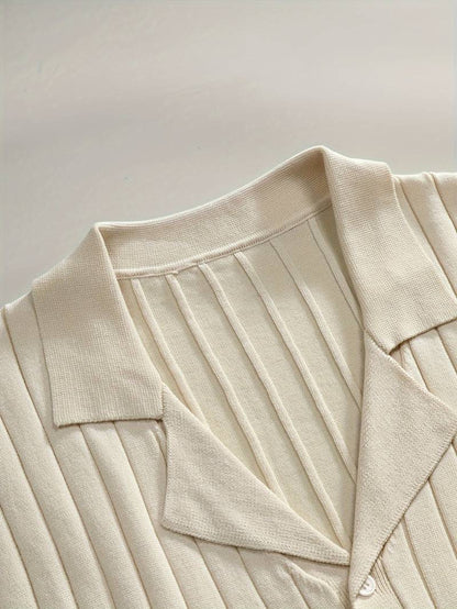 Elegantes Damen Strickhemd Kurzarm Baumwolle