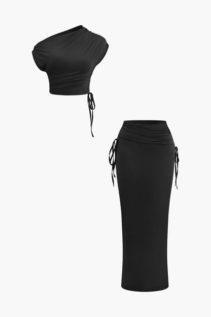 Damen Asymmetrisches One-Shoulder- mit Maxi-Rock