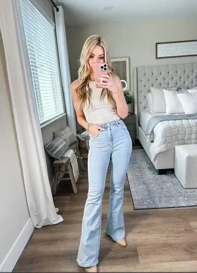 Damen Highwaist Jeans Flared Stilvoll