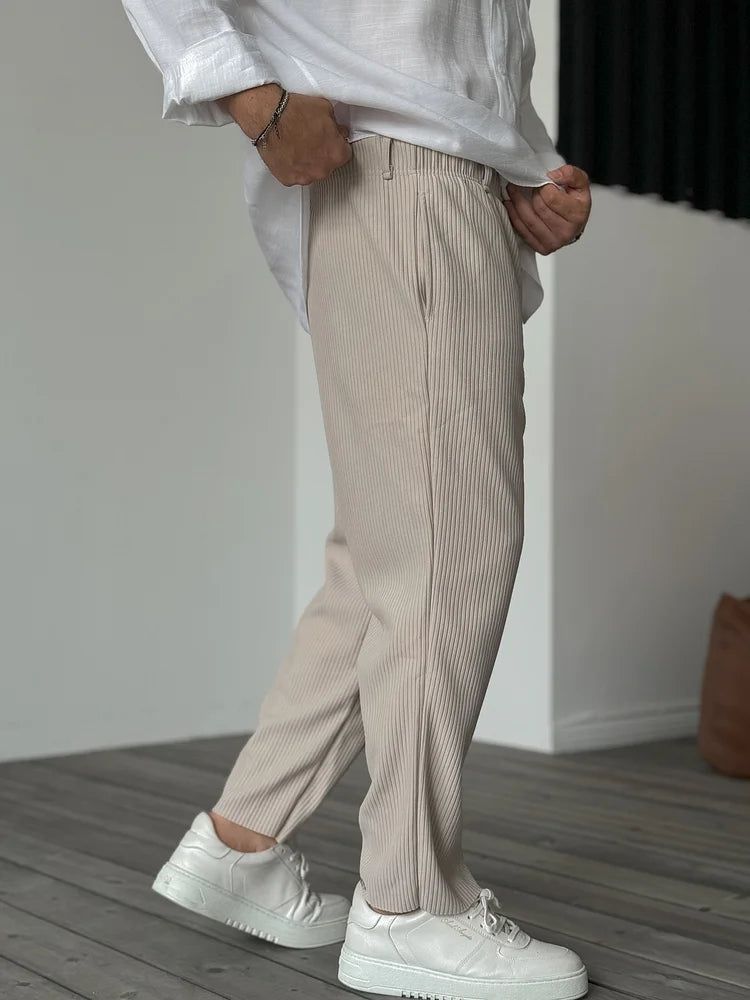 Herren Hose Moderne Rippstruktur Stretch