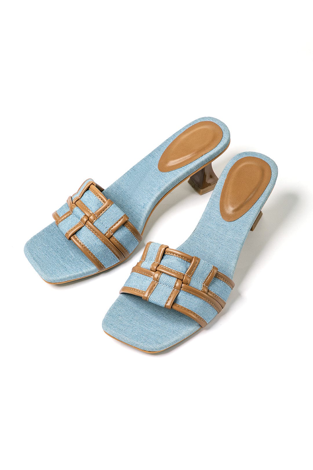 Damen Mules Denim Blockabsatz Elegantes Design - Norvielle