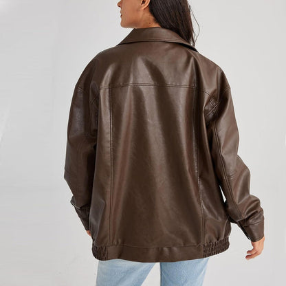 Damen Oversized Jacke Großzugig Modern
