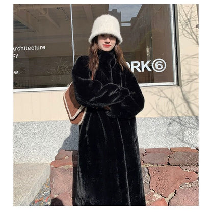Damen Kunstfelljacke Glamour Winter