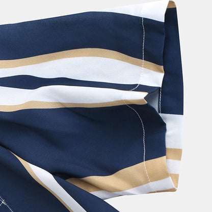 Herren Polo-Shirt Gestreift Klassisch
