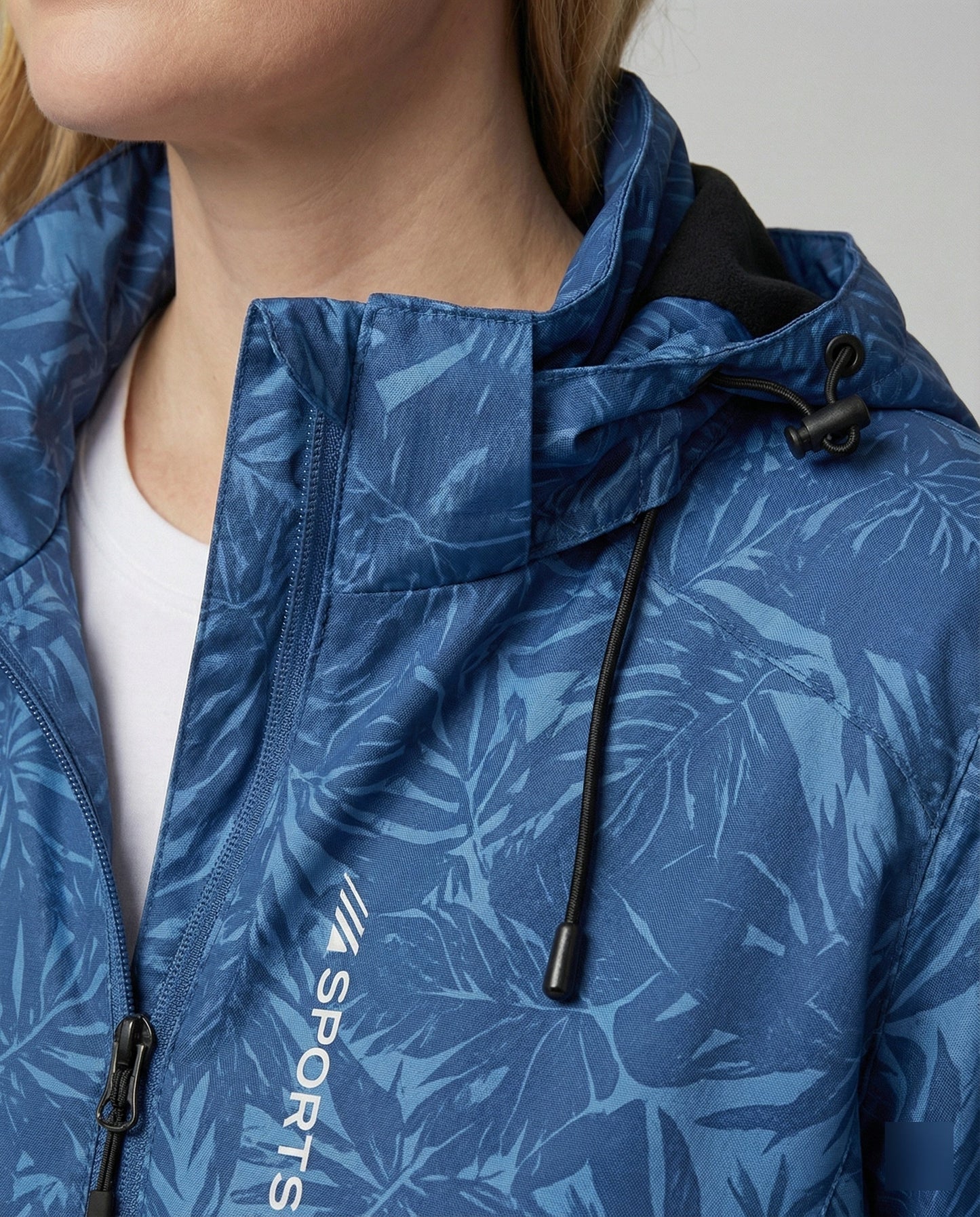 Wasserdichte Windjacke mit Verstellbarer Kapuze und Reißverschluss