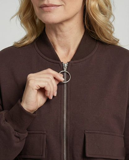 Damen Zip Jacke Mit Taschen Lässig Casual