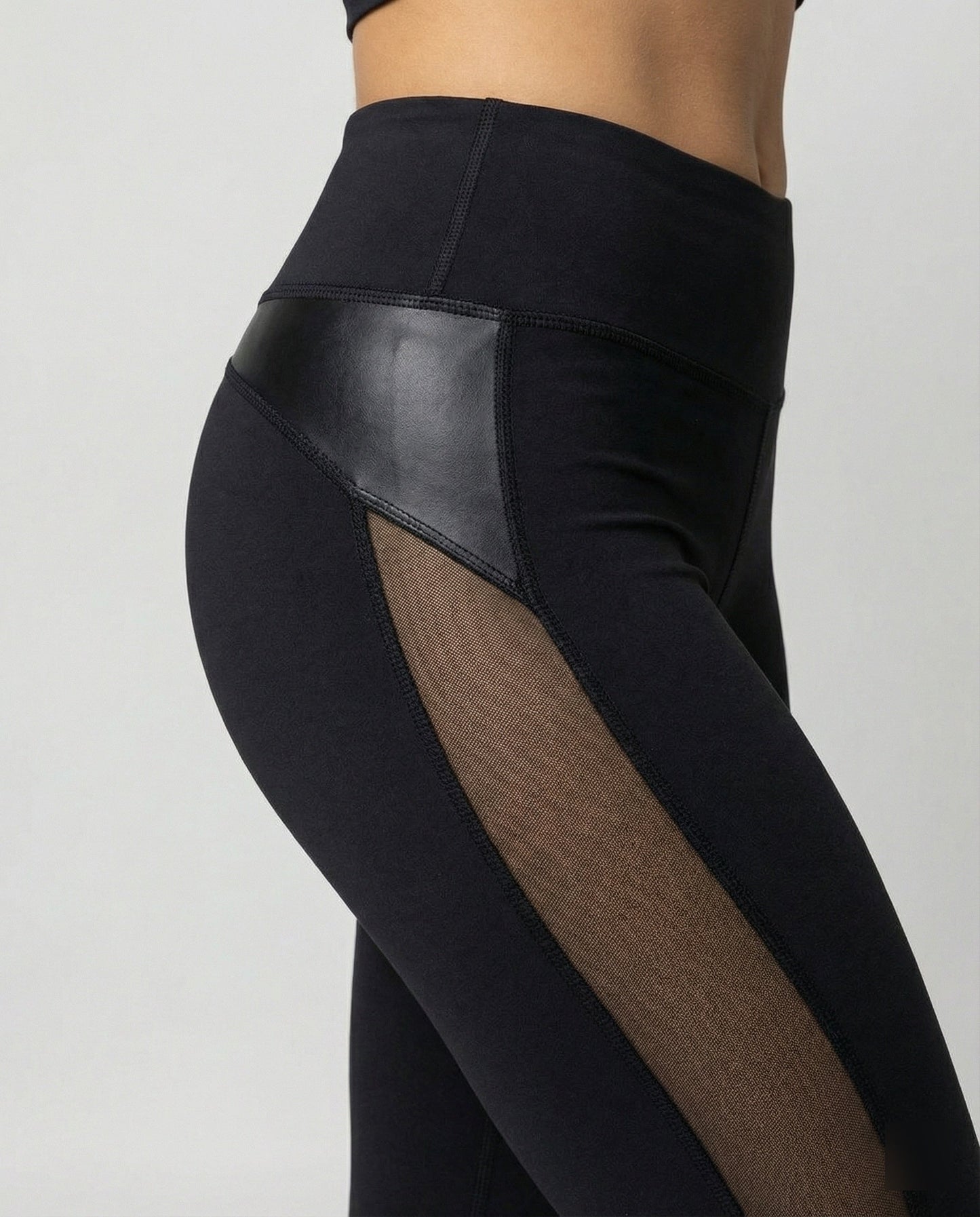 Damen Sportleggings Atmungsaktives Stretch-Mesh