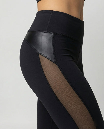 Damen Sportleggings Atmungsaktives Stretch-Mesh
