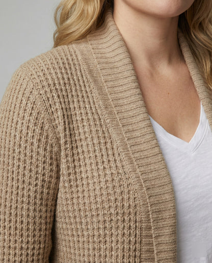 Weiche Strickjacke Lange Ärmel Offen Vorne Mit Taschen