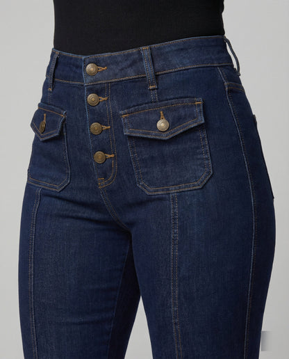 Damen High-Waist Schlagjeans Trendy