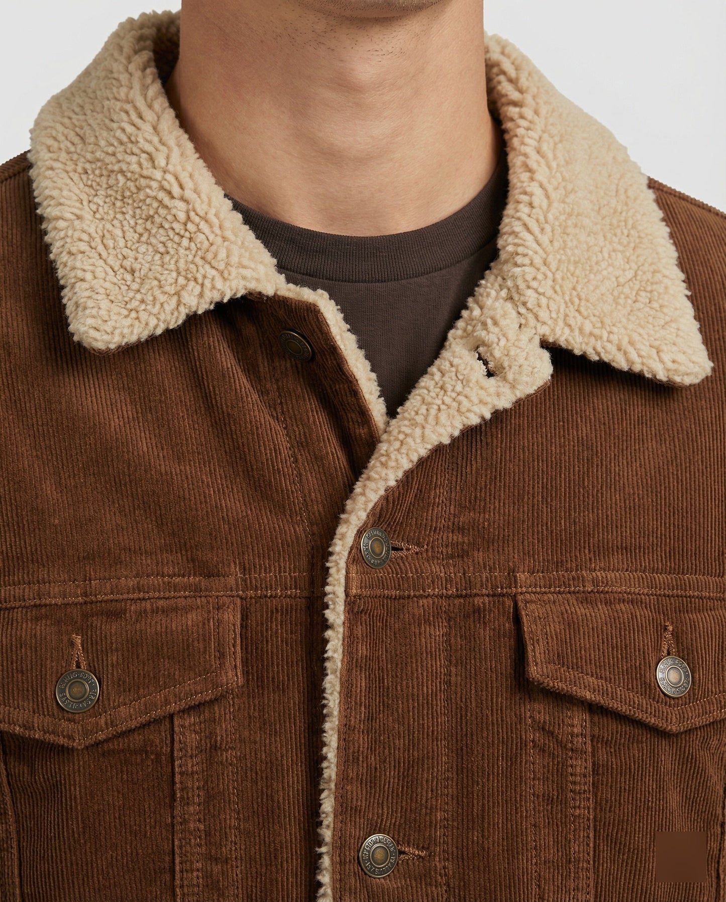 Herren Lederjacke Cord Elegant