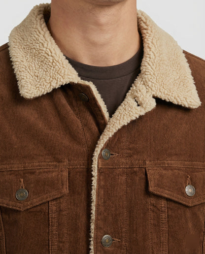 Herren Lederjacke Cord Elegant