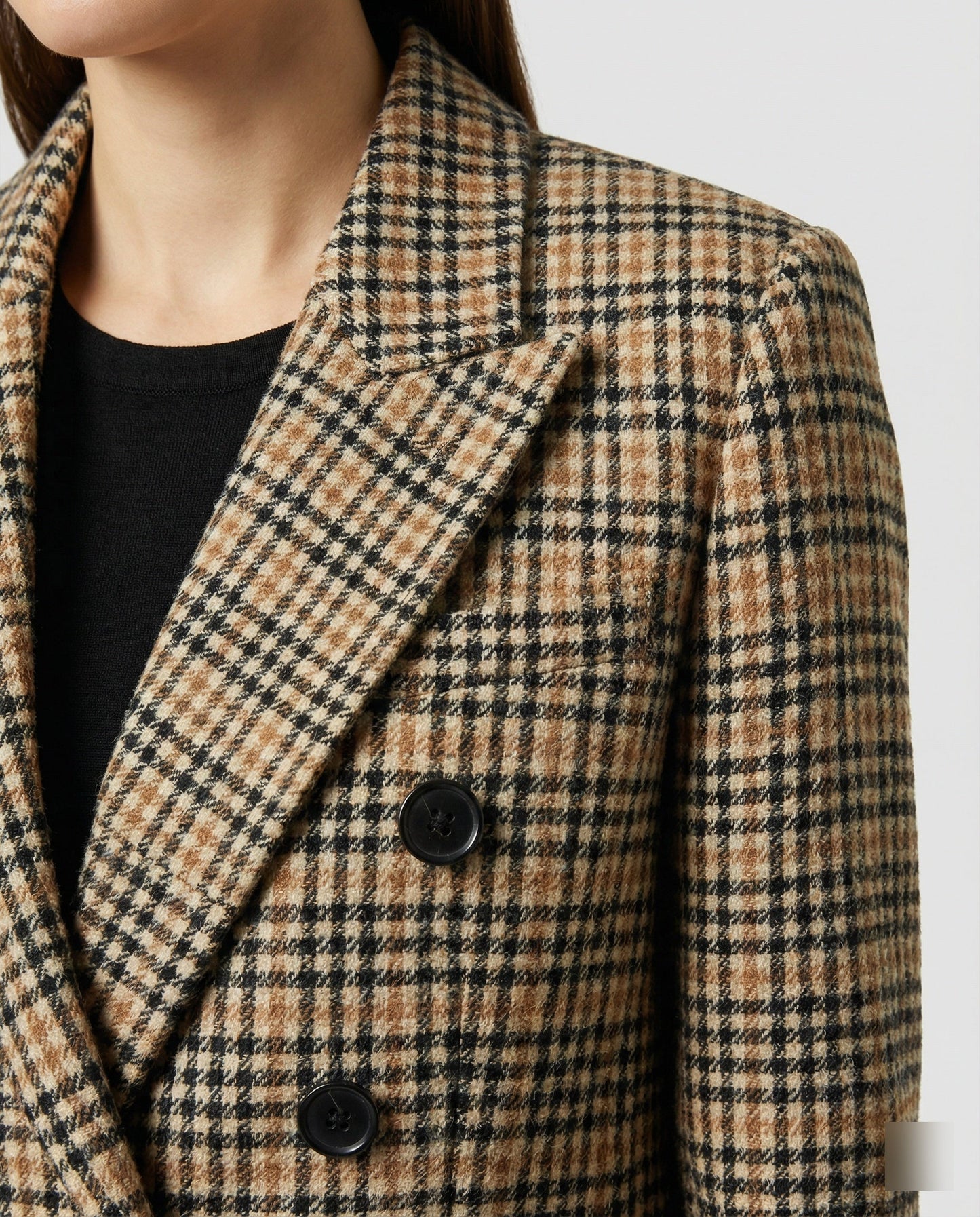 Damen Karo Blazer Modern Kaschmir