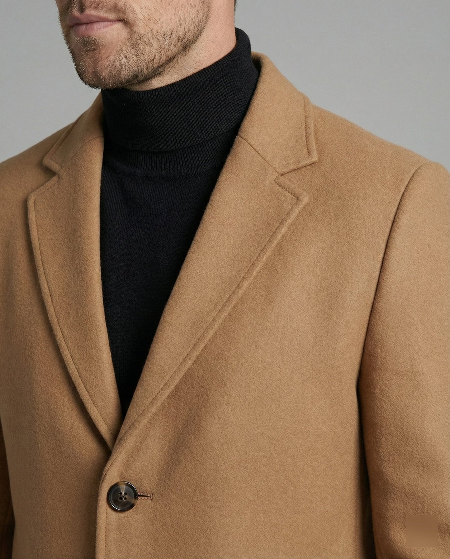 Herren Trenchcoat Lang Lederoptik Eleganter Mantel