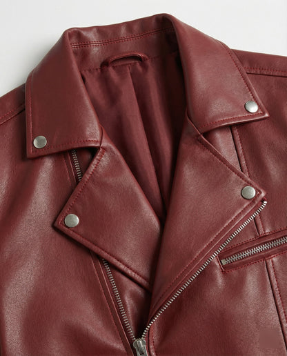 Lederjacke Herren Biker Style Mit Nieten