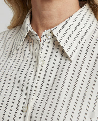 Damen Bluse Streifenmuster Mit Knöpfen Elegantes Design
