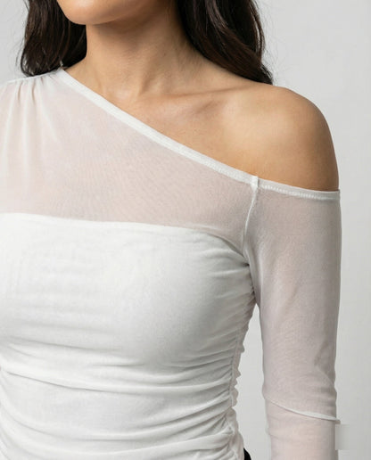 Damen Schulterfreies Asymmetrisch Elegant