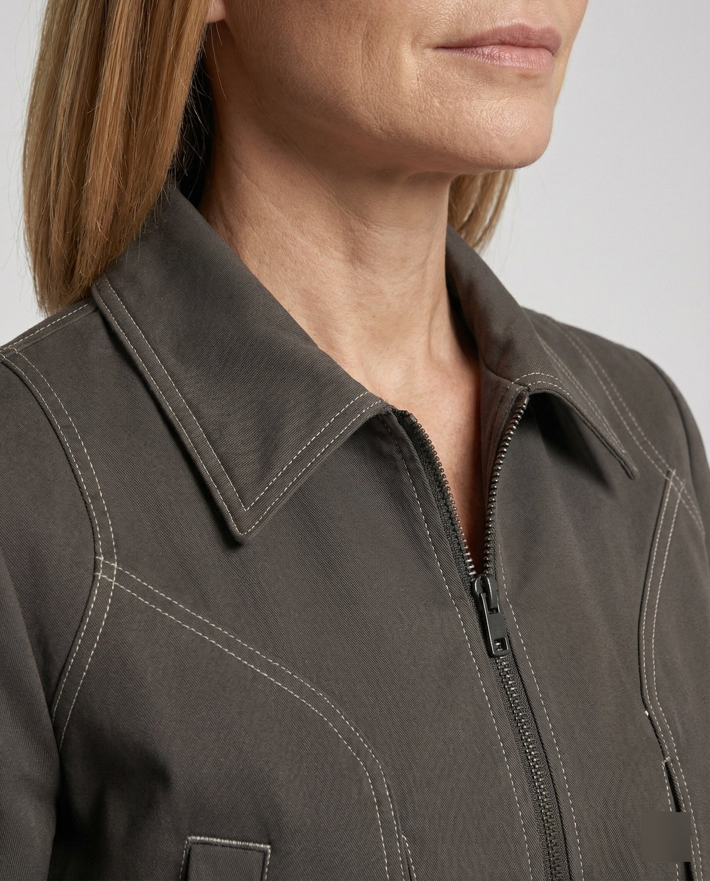 Damen Lederjacke Kurz Reißverschluss Modern