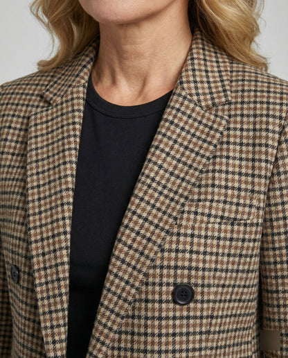 Damen Blazer Kariert Doppelknopf