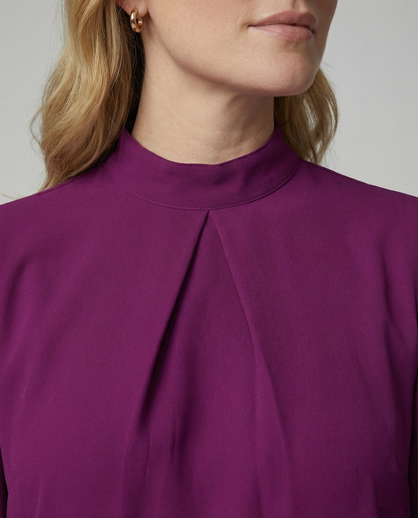Damen Elegante Stehkragenbluse aus Spitze e Spitze