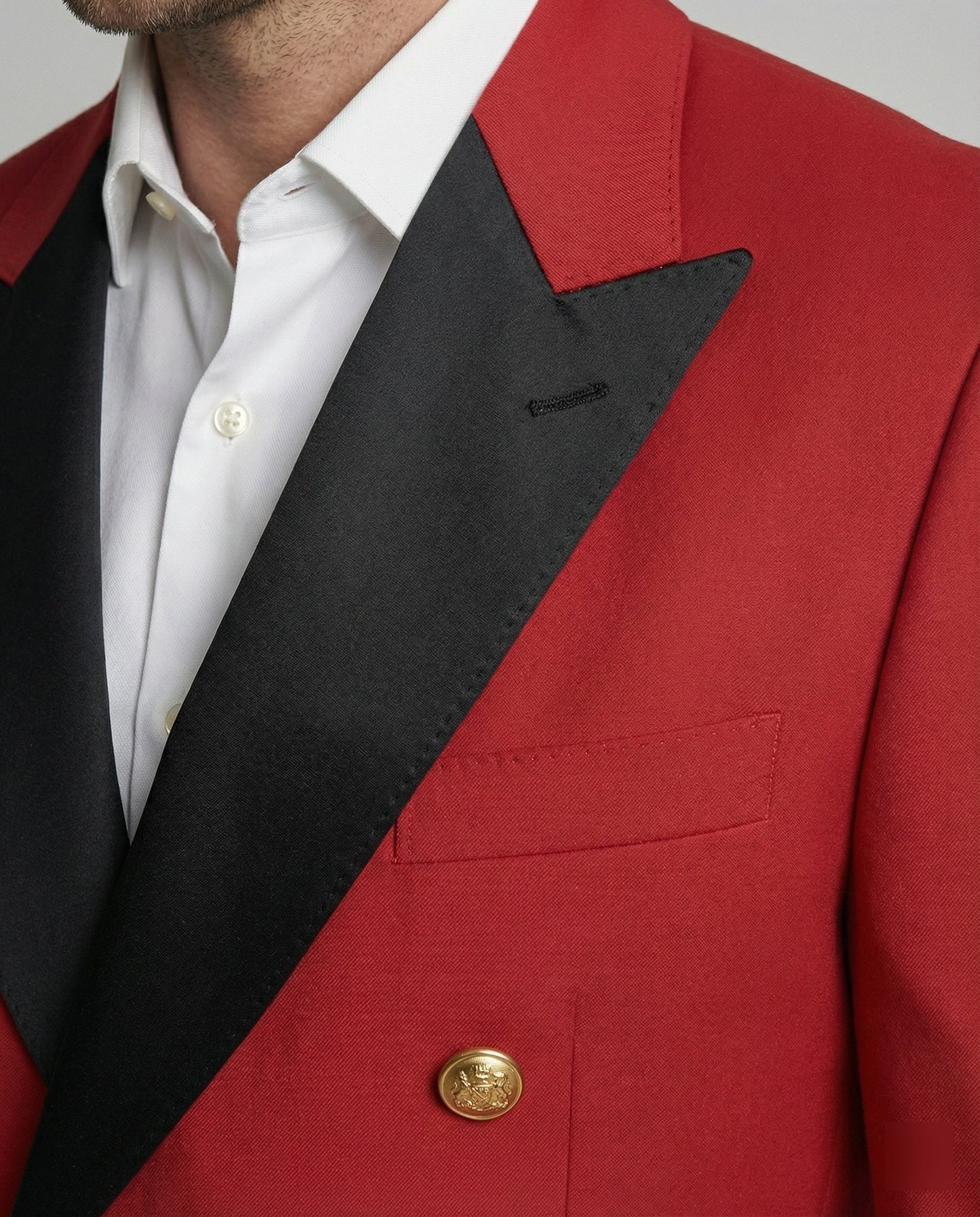Herren Doppelreiher Blazer Elegant Goldknöpfe Modern