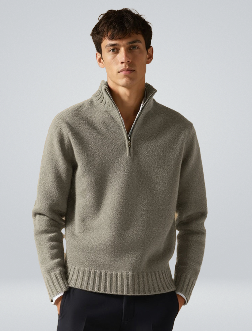 Herren Pullover Halb-Reißverschluss Warm - Norvielle