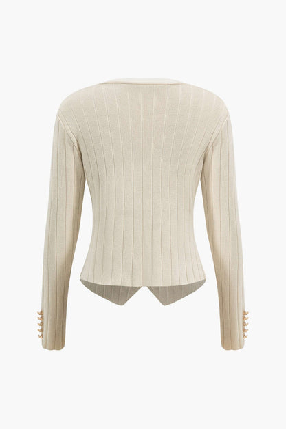 Damen Strickanzug Blazer Weste Midirock