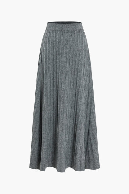 Damen Midirock Plissee Elastisch