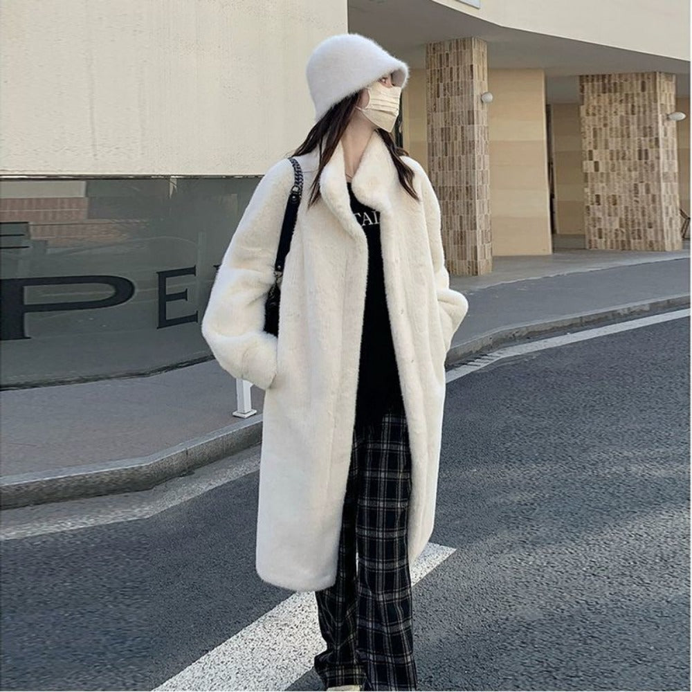 Damen Kunstfelljacke Glamour Winter