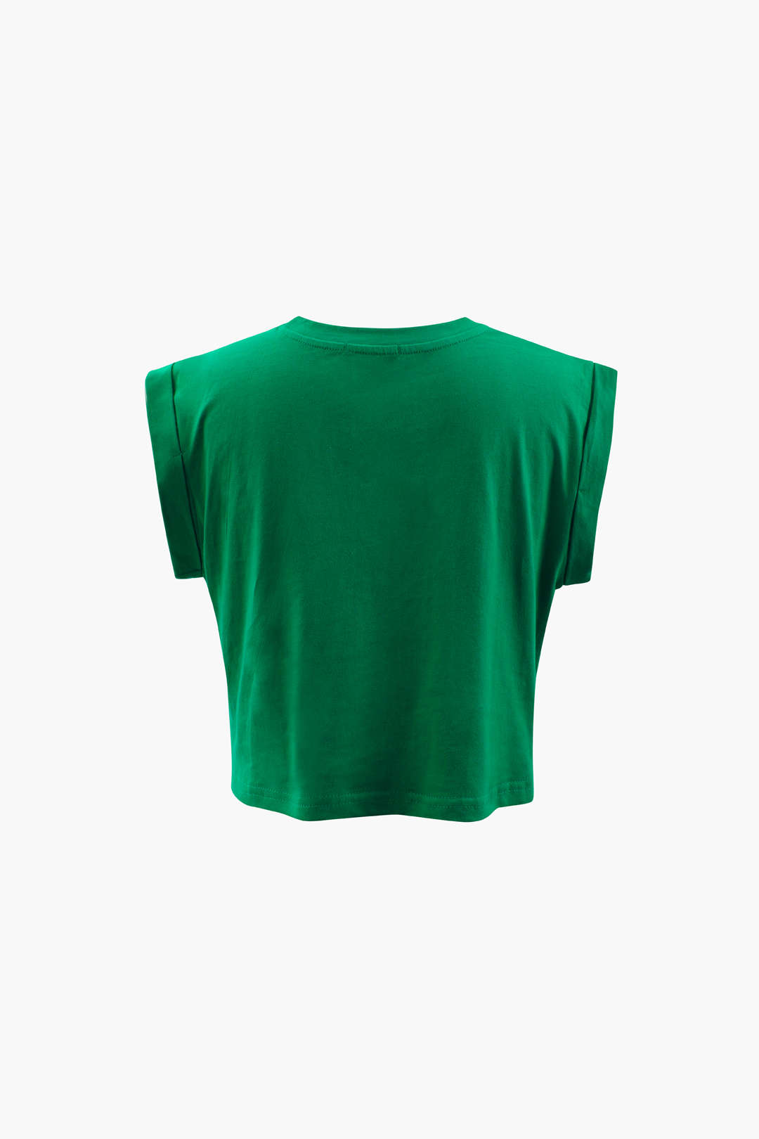 Damen Crop-T-Shirt Grafikdruck Ärmel Hochgekrempelt Knotendetail