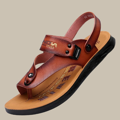 Herren Sandalen Leder Schnalle Bequem