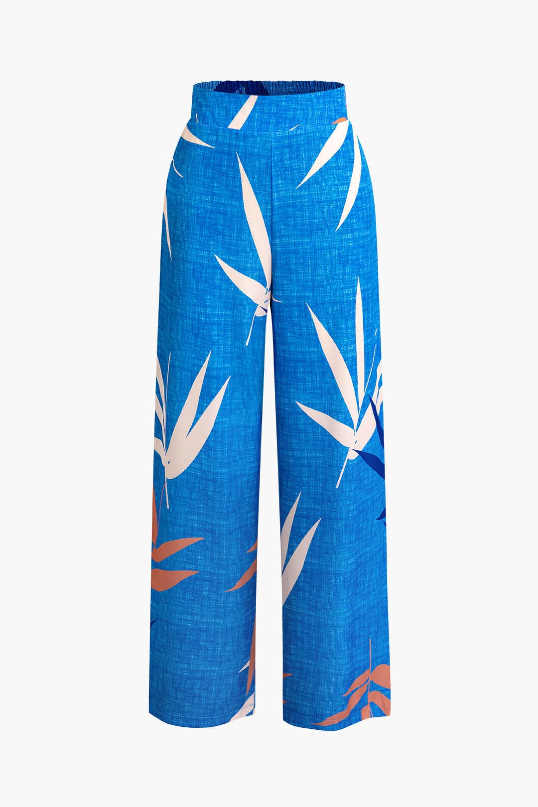 Damen Zweiteiler Baumwolle Knoten-Oberteil Bambus-Print-Hose